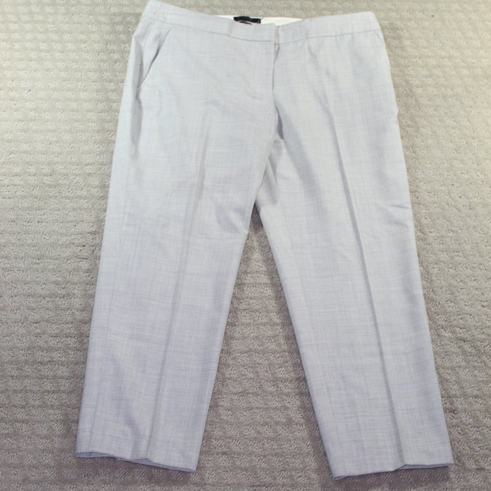 J Crew Super 120's Size 8 Light Grey Wool Pants
